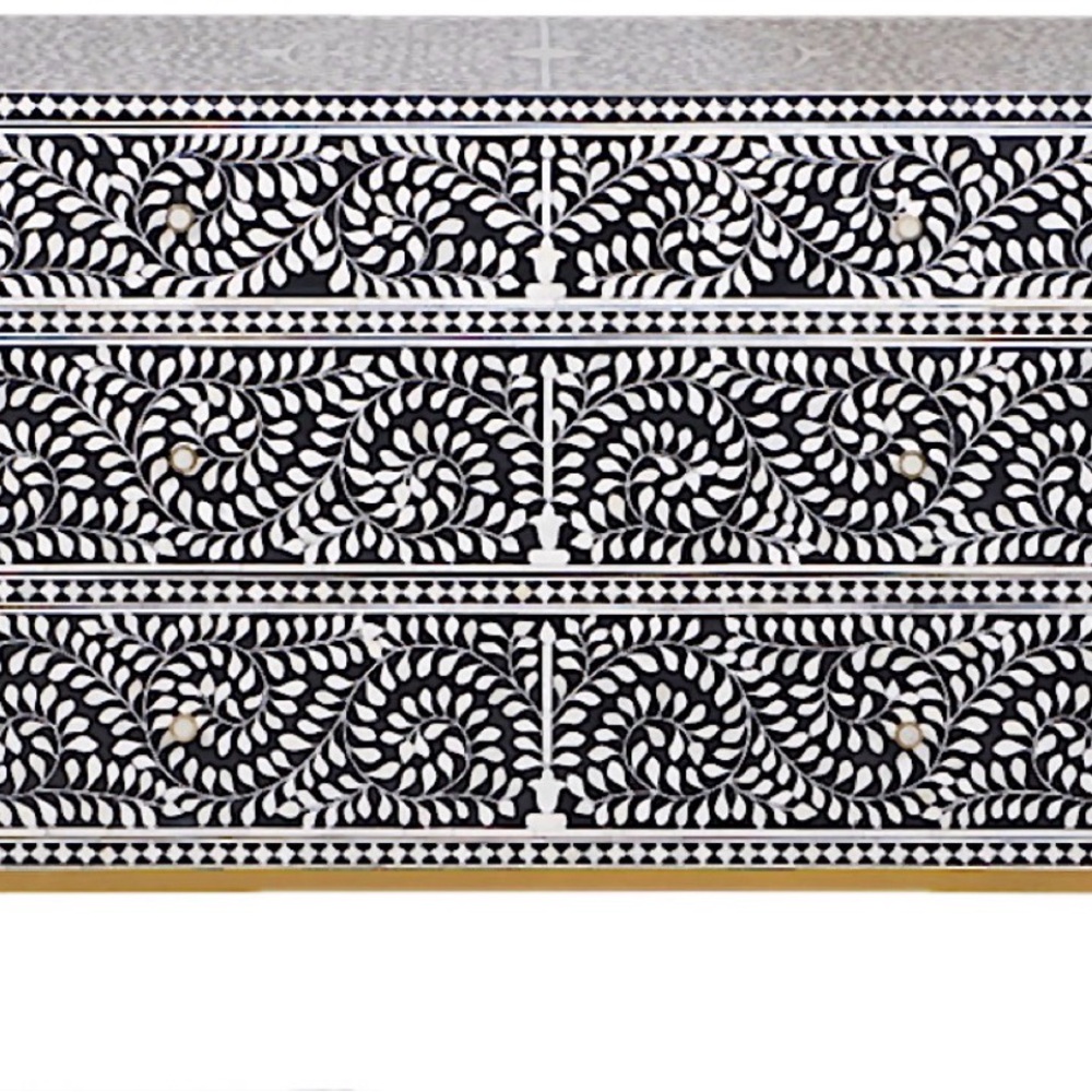 Pick up only - Black and White Bone Inlay Dresser